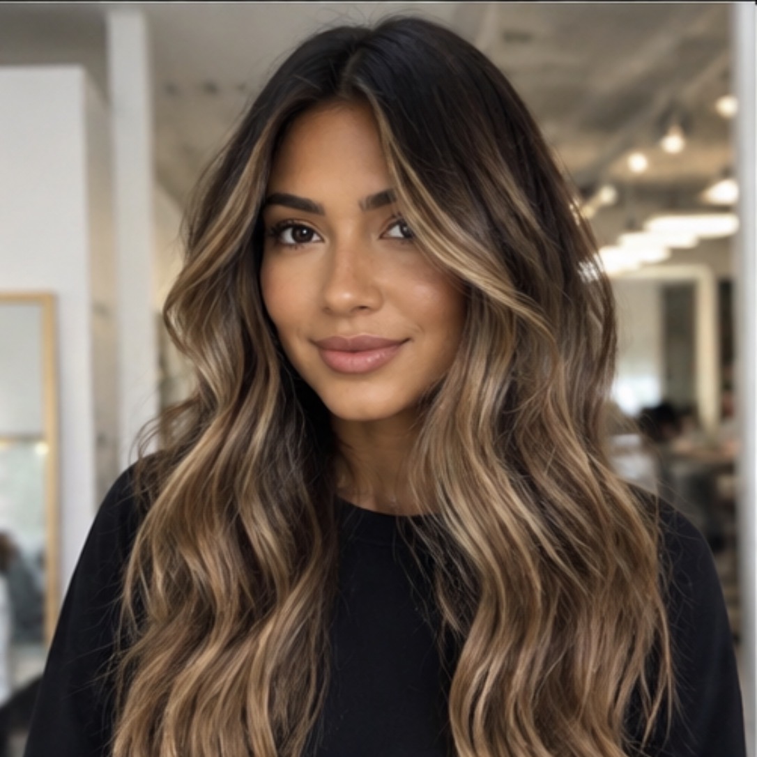 Bronde balayage with beachy waves